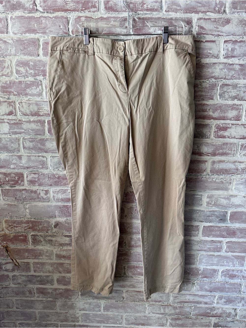 New York & Company Khaki Straight-Leg Pants